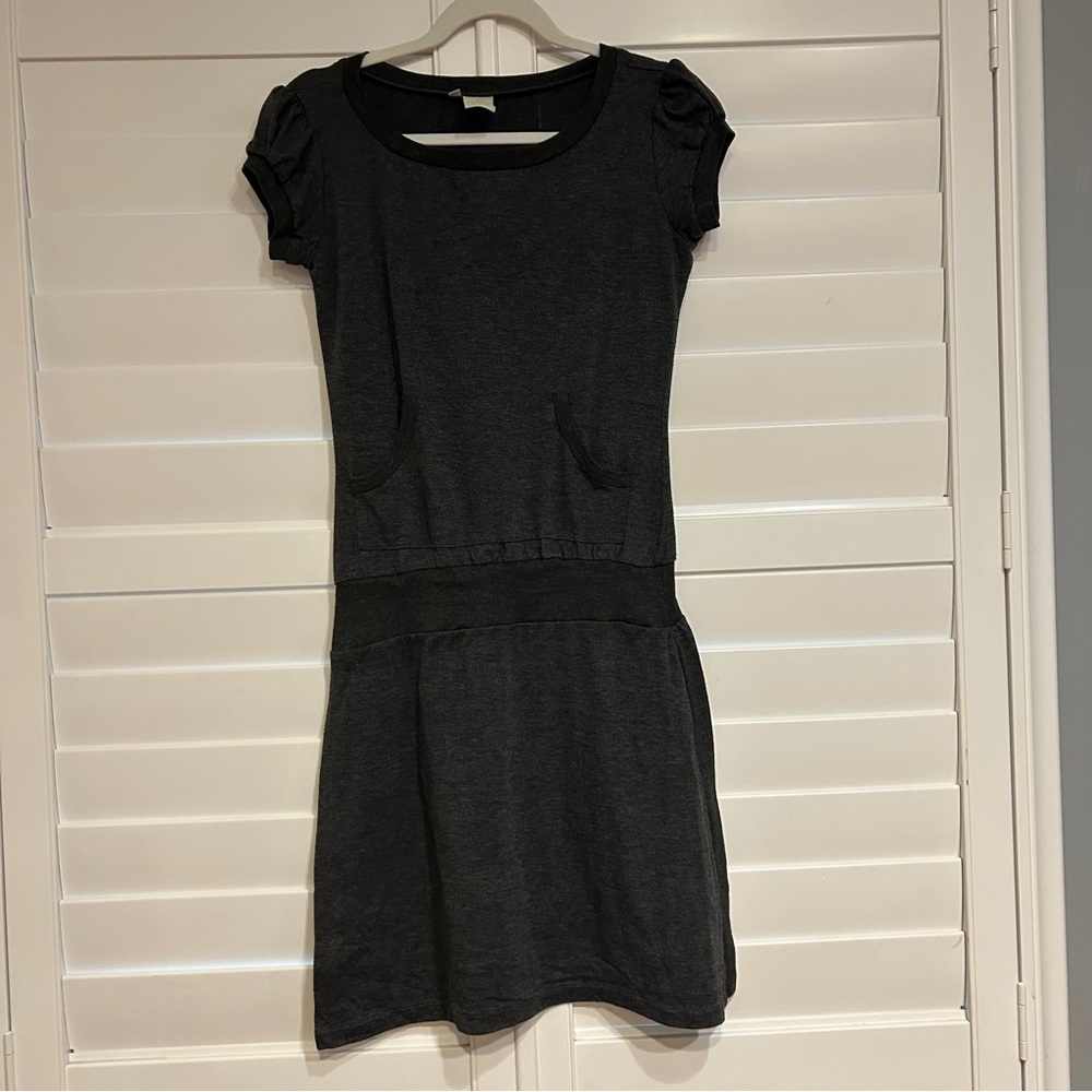 Shabby Apple Puff Sleeve Knit Dress Grey Size XS